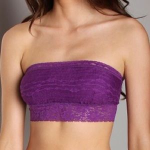 Free People Purple Lace Bandeau Bra